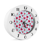 Pink Carnation Pattern Print Alarm Clock