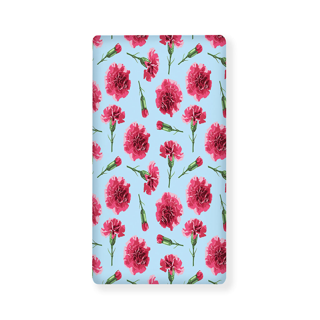 Pink Carnation Pattern Print Baby Crib Sheet