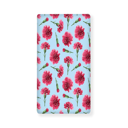 Pink Carnation Pattern Print Baby Crib Sheet
