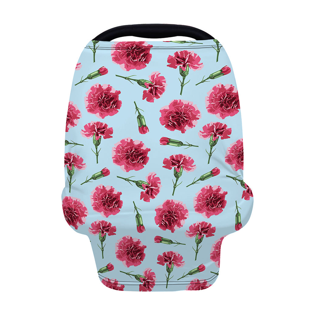 Pink Carnation Pattern Print Baby Seat Cover