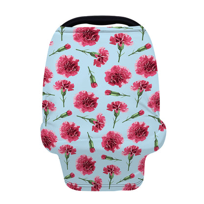 Pink Carnation Pattern Print Baby Seat Cover