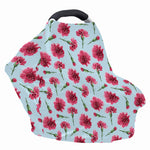 Pink Carnation Pattern Print Baby Seat Cover