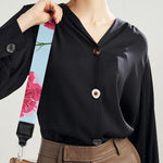 Pink Carnation Pattern Print Bag Strap