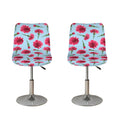 Pink Carnation Pattern Print Bar Stool Covers
