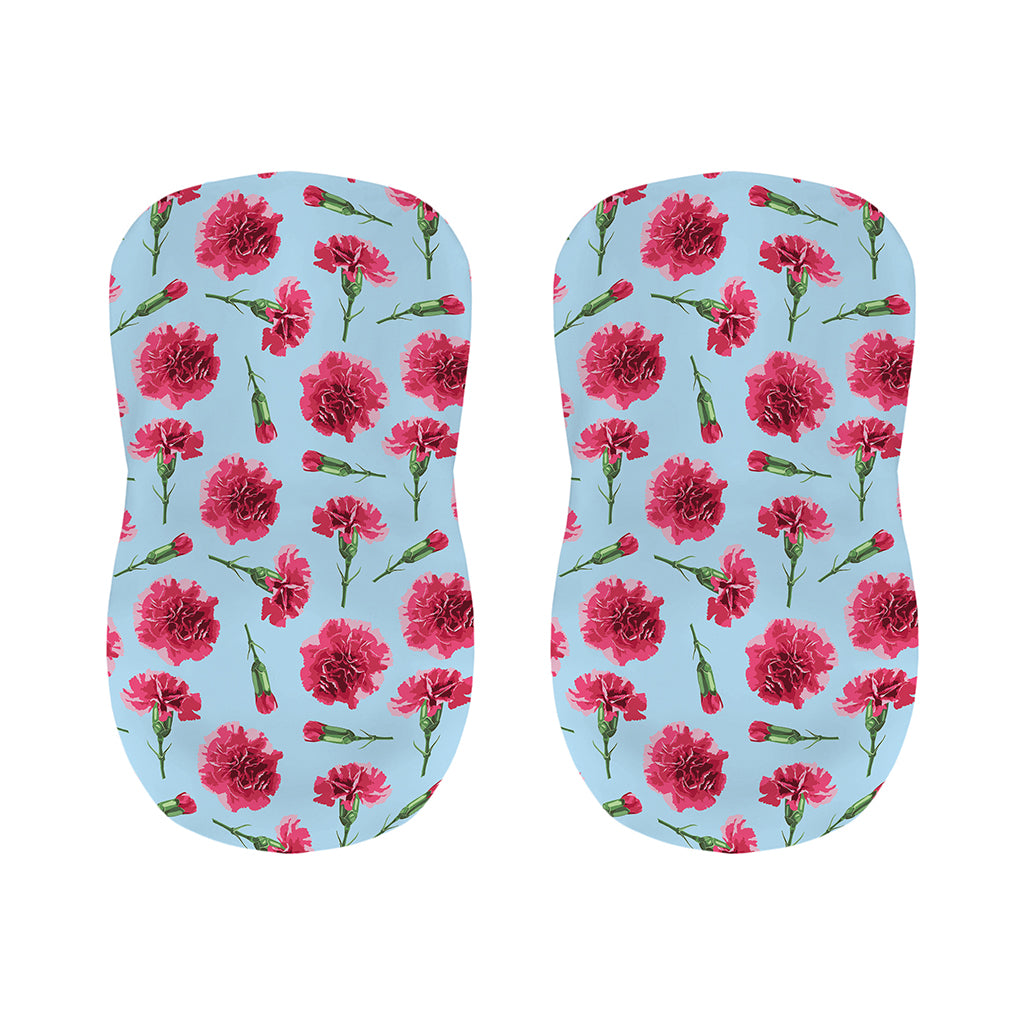 Pink Carnation Pattern Print Bar Stool Covers
