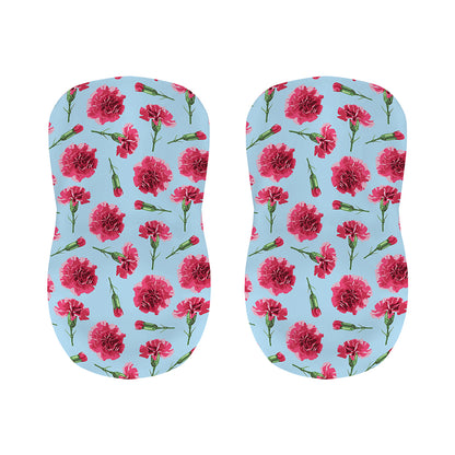 Pink Carnation Pattern Print Bar Stool Covers
