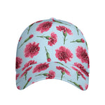 Pink Carnation Pattern Print Baseball Cap