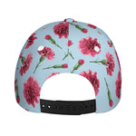 Pink Carnation Pattern Print Baseball Cap