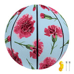 Pink Carnation Pattern Print Basketball