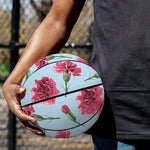 Pink Carnation Pattern Print Basketball