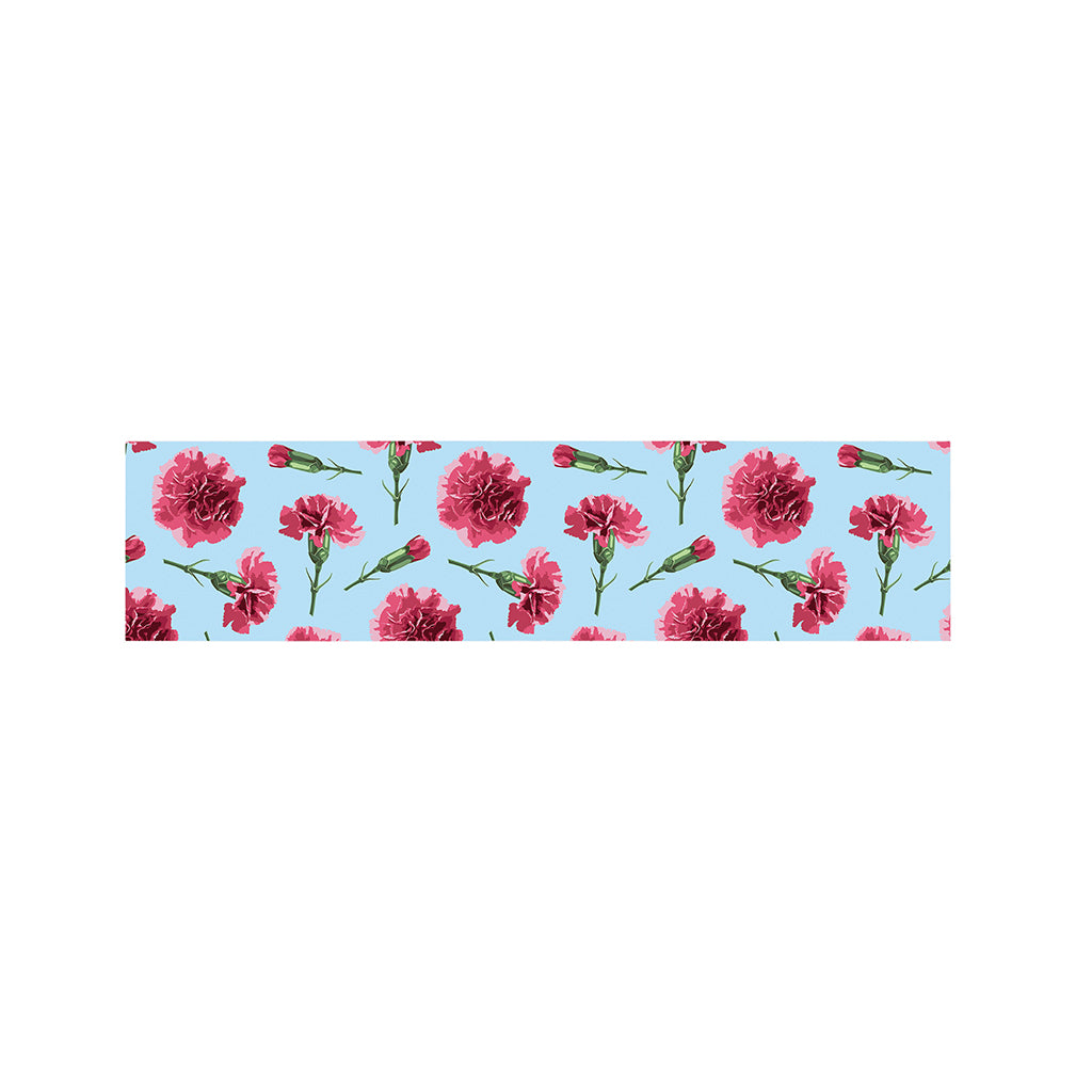 Pink Carnation Pattern Print Bed Runner