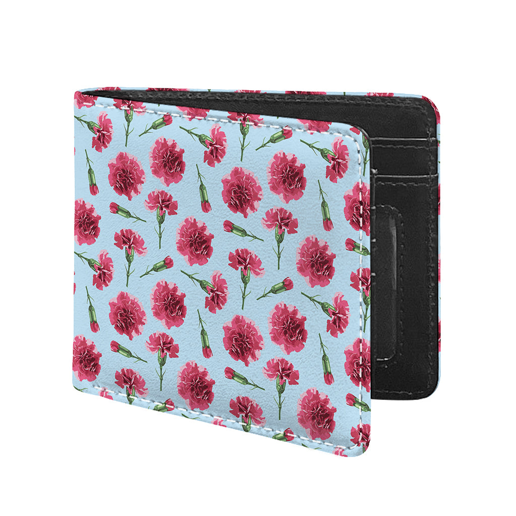 Pink Carnation Pattern Print Bifold Wallet