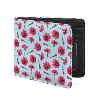 Pink Carnation Pattern Print Bifold Wallet