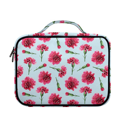 Pink Carnation Pattern Print Briefcase Bible Bag