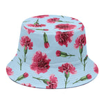 Pink Carnation Pattern Print Bucket Hat