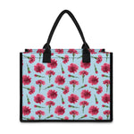 Pink Carnation Pattern Print Canvas Tote Bag