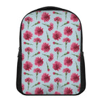 Pink Carnation Pattern Print Casual Backpack