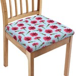 Pink Carnation Pattern Print Chair Cushion Cover