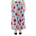 Pink Carnation Pattern Print Chiffon Maxi Skirt