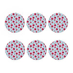 Pink Carnation Pattern Print Coaster Set