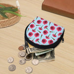 Pink Carnation Pattern Print Coin Purse