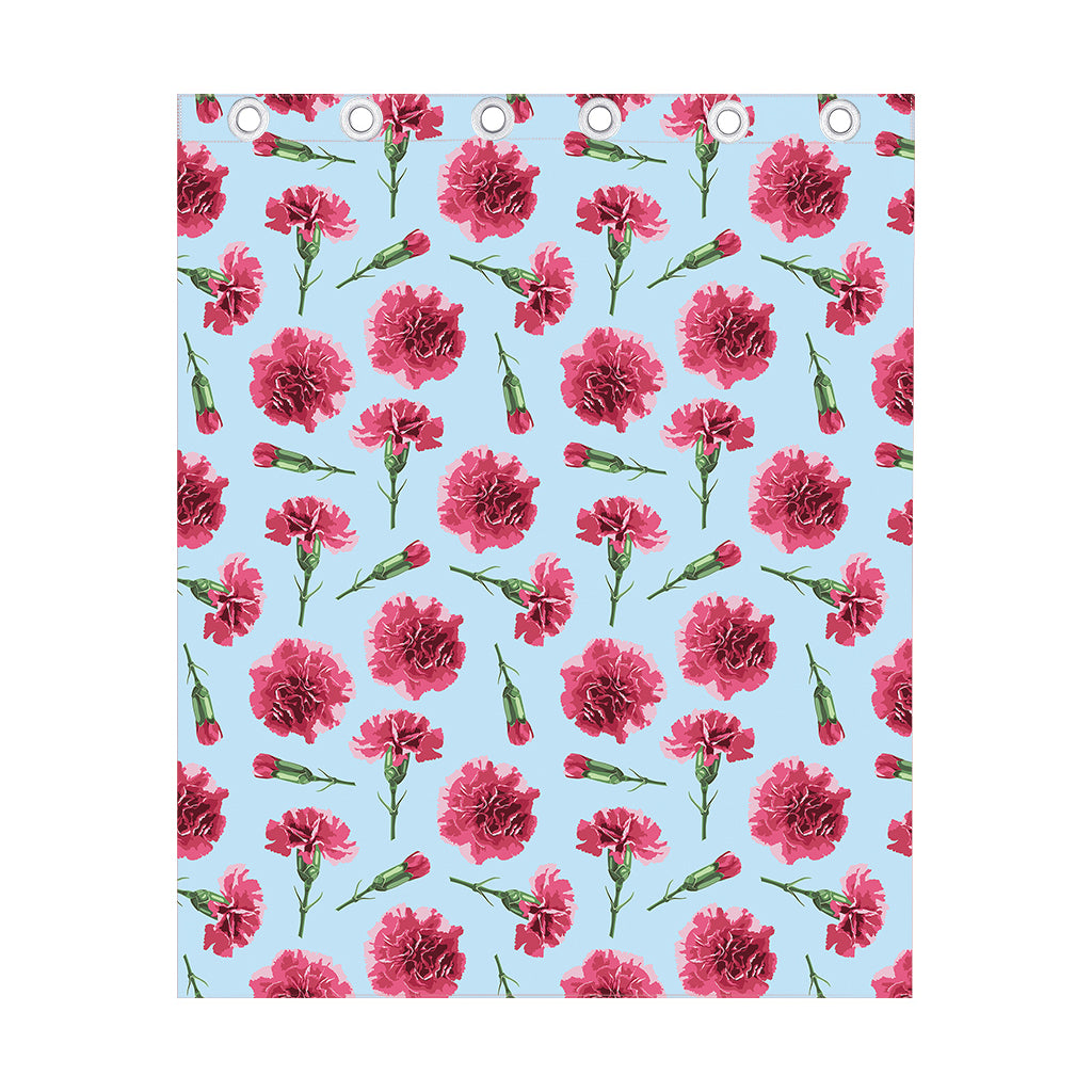 Pink Carnation Pattern Print Curtain