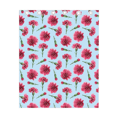 Pink Carnation Pattern Print Curtain