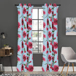Pink Carnation Pattern Print Curtain
