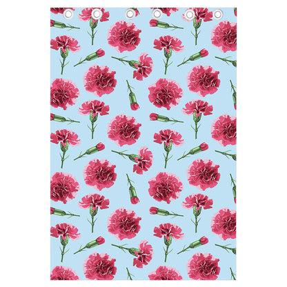 Pink Carnation Pattern Print Curtain