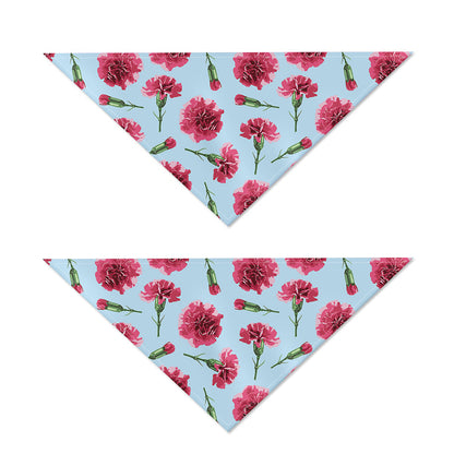 Pink Carnation Pattern Print Dog Bandana