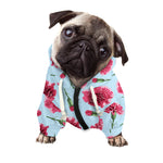 Pink Carnation Pattern Print Dog Zip Up Hoodie