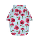 Pink Carnation Pattern Print Dog Zip Up Hoodie