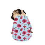 Pink Carnation Pattern Print Dog Zip Up Jacket