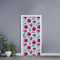 Pink Carnation Pattern Print Door Sticker