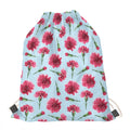 Pink Carnation Pattern Print Drawstring Bag