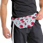 Pink Carnation Pattern Print Fanny Pack