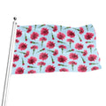 Pink Carnation Pattern Print Flag
