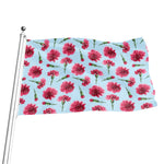 Pink Carnation Pattern Print Flag