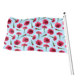 Pink Carnation Pattern Print Flag