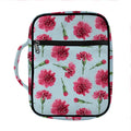 Pink Carnation Pattern Print Front Pocket Bible Bag