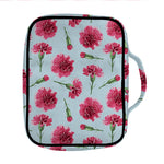 Pink Carnation Pattern Print Front Pocket Bible Bag