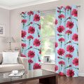 Pink Carnation Pattern Print Grommet Curtains