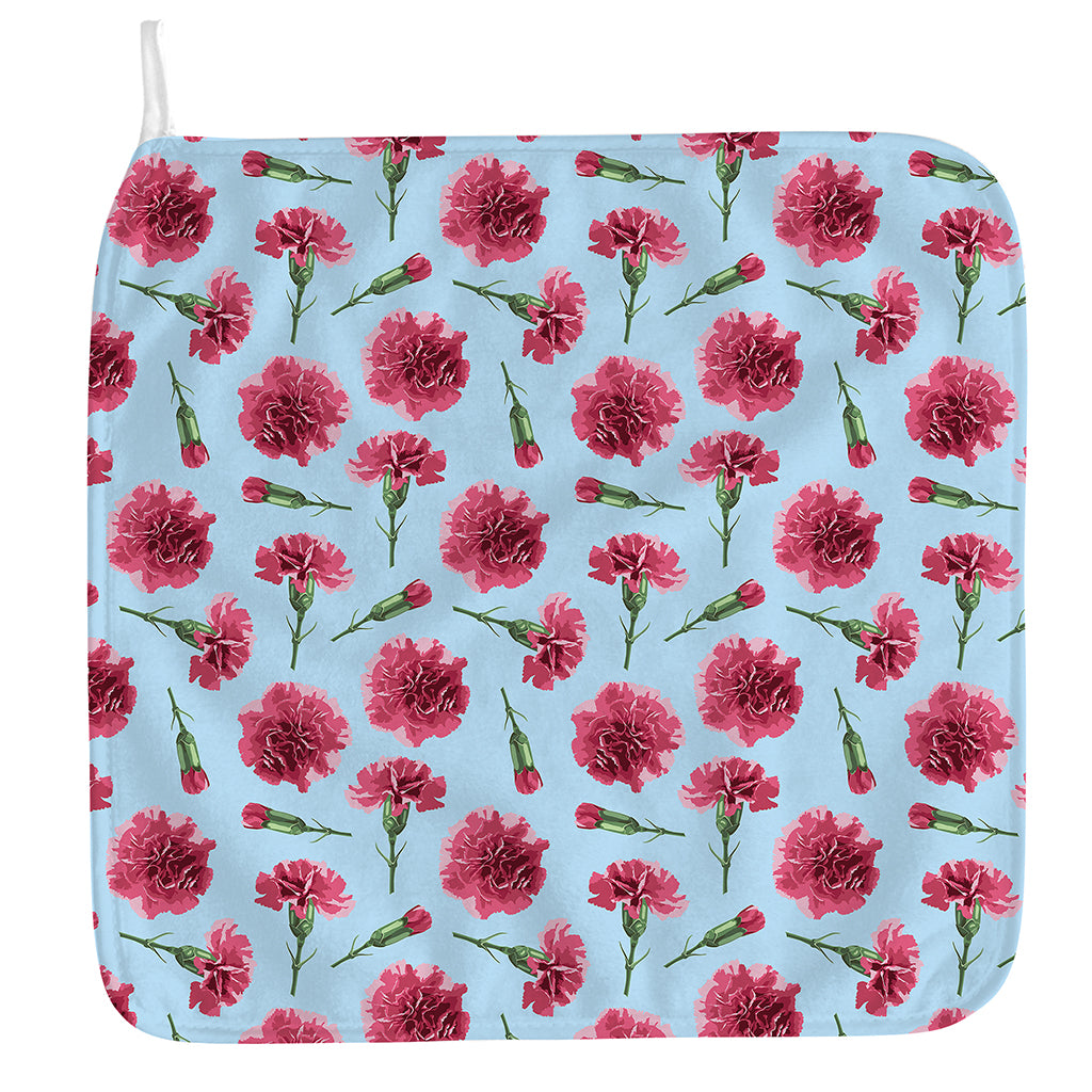 Pink Carnation Pattern Print Hand Towel