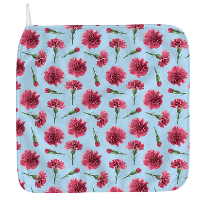 Pink Carnation Pattern Print Hand Towel