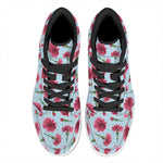 Pink Carnation Pattern Print High Top Leather Sneakers