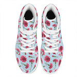 Pink Carnation Pattern Print High Top Leather Sneakers