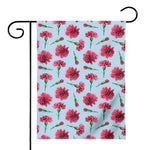 Pink Carnation Pattern Print House Flag