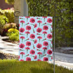 Pink Carnation Pattern Print House Flag