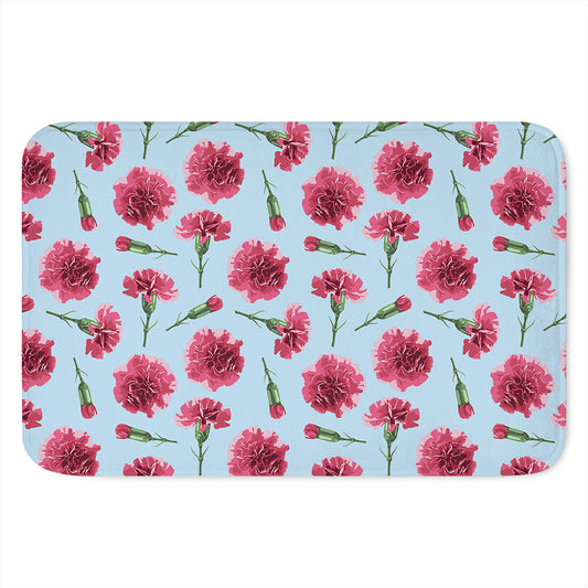 Pink Carnation Pattern Print Indoor Door Mat