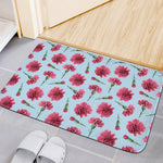 Pink Carnation Pattern Print Indoor Door Mat